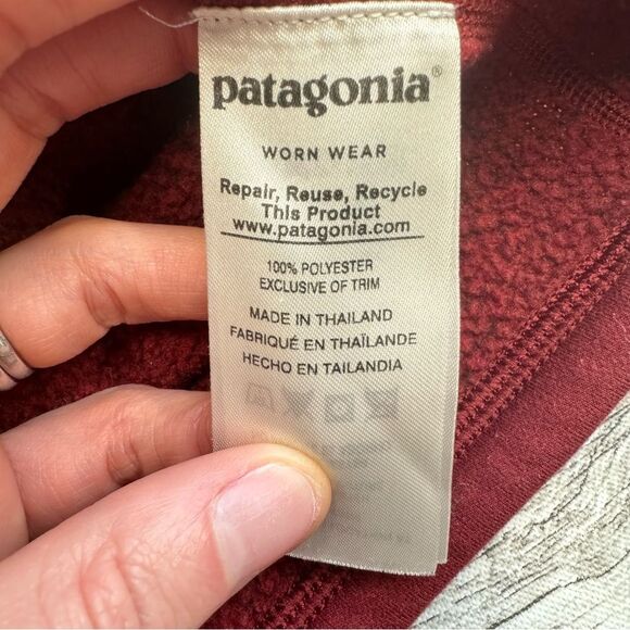 Patagonia Men's Better Sweater Fleece Jacket M Med Medium Dark Red Marl Zipper - Picture 8 of 11